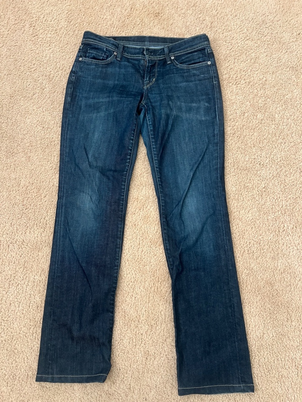 Citizens Of Humanity Dark Blue Straight Leg Jeans